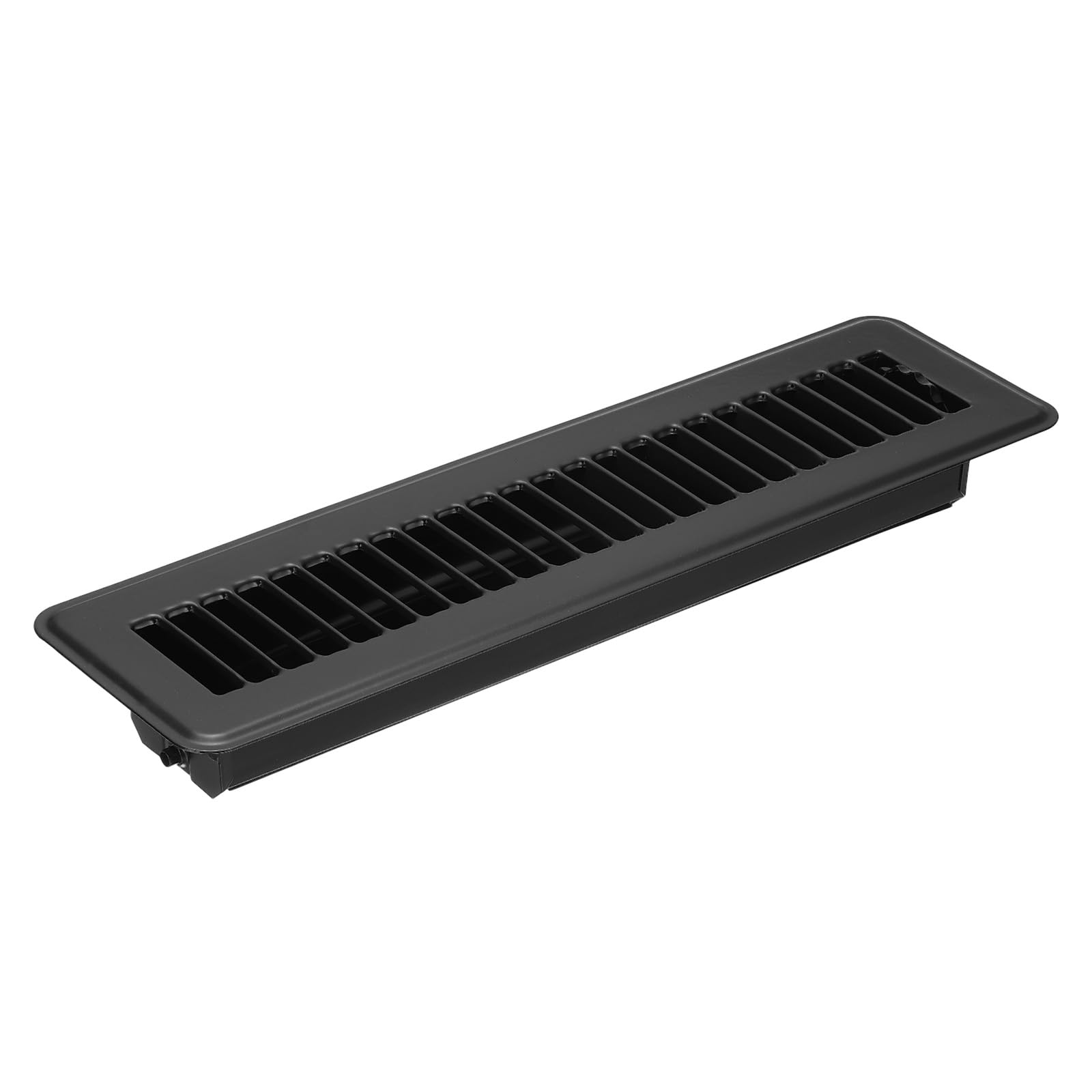 PATIKIL 12 x 2 Inch Floor Register, 1pcs Heavy Duty Air Vent Cover Steel Adjustable Decor Vents Easy Adjust Floor Grates for Sidewall Home Office, Black