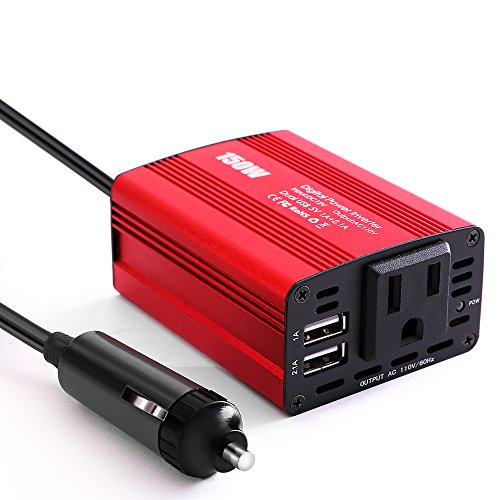 150W Car Power Inverter Charger DC 12V to 110V AC Converter with 3.1A Dual USB Charger Soyond