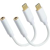 2 Pack USB C to 3.5mm Audio Adapter, USB C to Aux Female Dongle Cable Cord | Compatible with Apple iPhone 17~15 Samsung Galaxy S25~S21 Plus Pro Max Ultra Pixel iPad and More USB C Audio Devices