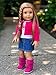 Fuchsia Heart - 4 Piece Outfit - Fuchsia Jacket, t-Shirt, Denim Skirt and Boots - 18 inch Doll Clothes (Doll not Included)