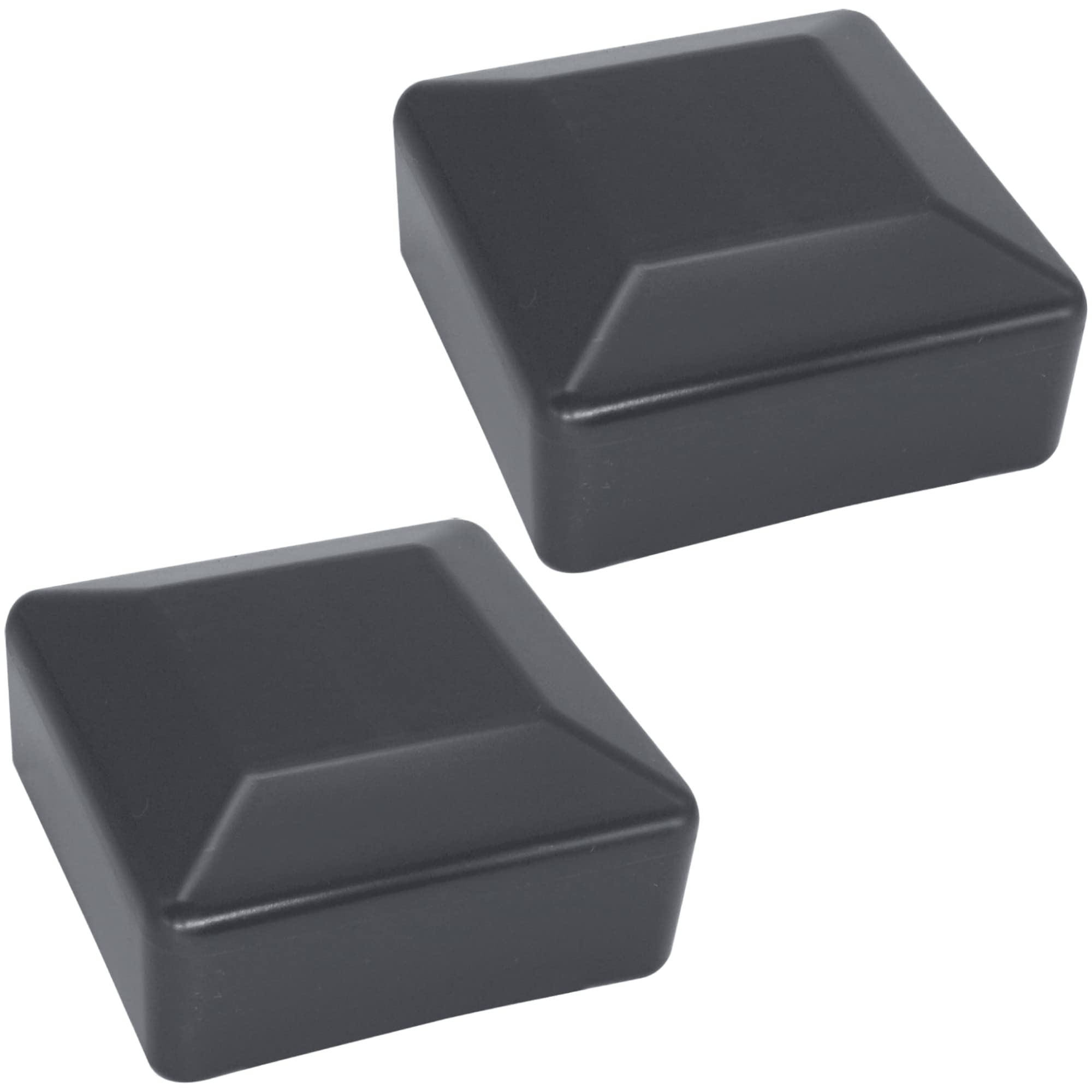 SKIR'CO (2 pcs) Fence Post Caps, Square 60 x 60 mm Grey Plastic Caps for Fence Posts, Anthracite Grey RAL 7016 Colour