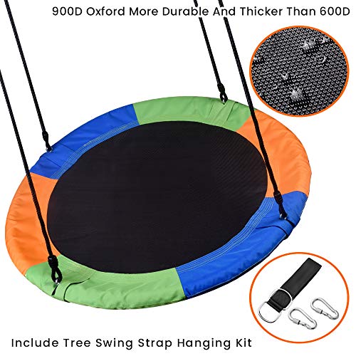 WONDERVIEW Tree Swing, Outdoor Swing with Hanging Strap Kit, 40 Inch Diameter 600lb Weight Capacity, Great for Playground Swing, Backyard and Playroom (MX)