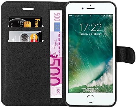 ShieldME Anti Radiation RFID iPhone 6+ Premium Black Leather Flip Case Cover with Wallet Case, Stand Function &amp; Credit Card Slots for iPhone 6 Plus including EMF protection