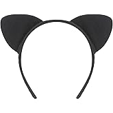 KICOSY Cat Ears Headband Cheetah Leopard Black Ears Headband for Women Furry Brown Black Hairband Kitty Hairbands Halloween Decorations Party Favor Costume Daily Wearing