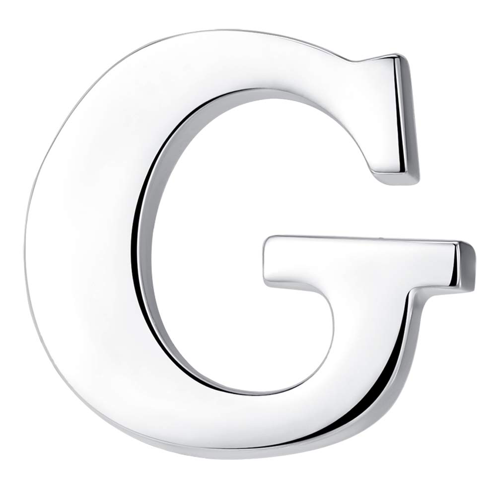 HONEY BEAR 1pc Alphabet Letters A to Z Collar Brooch Label Pins Badge for Mens' Suit/Women's Shirt for Business Gift,Silver G 0.94in
