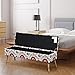 Otto & Ben Mid Century Ottoman with EASY LIFT Top, Upholstered Shoe Ottomans Seats for Entryway and Bedroom, Retro Floral