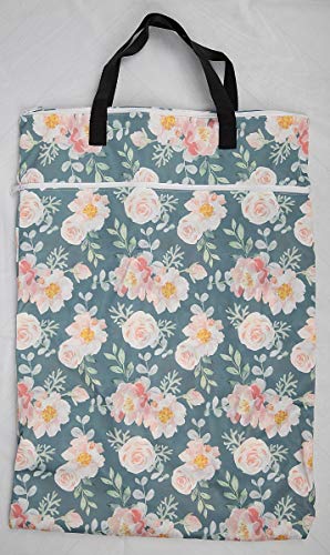 Large Hanging Wet/Dry Cloth Diaper Pail Bag for Reusable Diapers or Laundry (Rose)