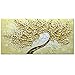 Asdam Art-Tree Canvas Wall Art Gold Paintings On Canvas 3D Hand Painted Framed Art Modern Artwork Abstract Floral Wall Art for Living Room Bedroom Dinning Room(24x48in)