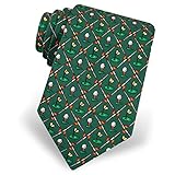 Men's 100% Silk Green Golf Balls & Putting Greens Golfer Tie Necktie