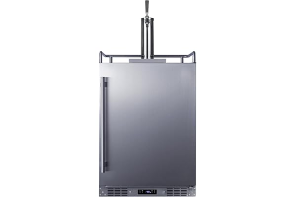 Summit Appliance SBC683OS 24" Wide Built-in Outdoor Beer Kegerator, 5.6 cu.ft Interior, Weatherproof, Automatic Defrost, Digital Thermostat, Tap Cool System, Adjustable Shelves, 4 Casters