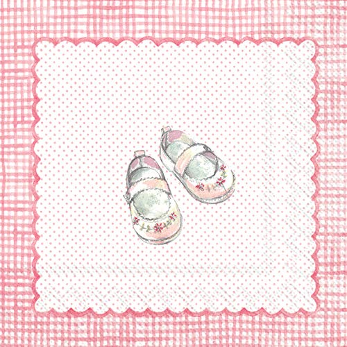 Boston International L778759 Paper Lunch Napkins, 6.5 x 6.5, For My Little Baby-Light Pink