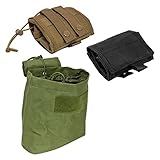 ATG Tactical Compact Roll-Up Pouch Folding Dump Pouch Magazines Elastic Draw Cord MOLLE PALS Shooting Gear 7.5”L X 8.5”H X 3.5”W (Green)