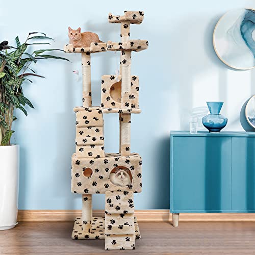 COZIWOW 67” Tall Cat Trees and Towers with Scratching Posts Condos