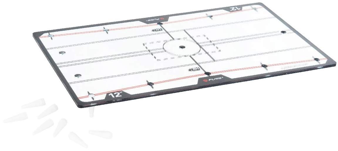 Pure2Improve - Golf Putting Aim Mirror 12-Inch - Portable Golf Training Aid - Improve Putting Stroke, Eye Placement, Shoulder Alignment, Posture Alignment