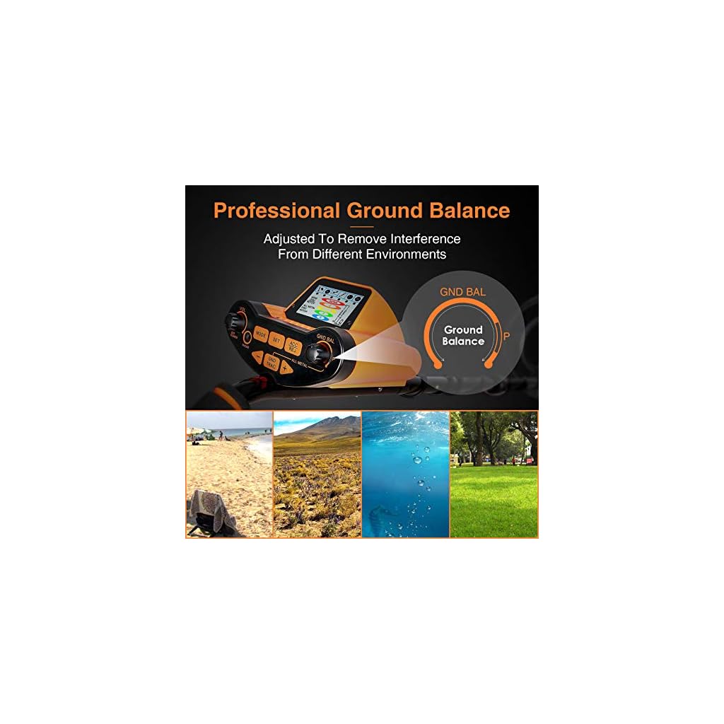 Sun POW Professional Metal Detector for Adults, Adjustable Ground