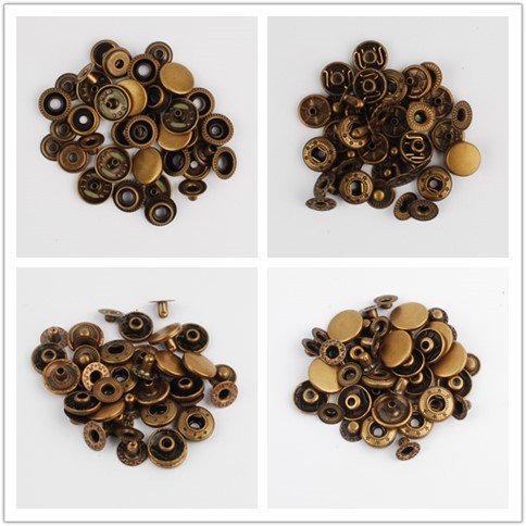 image for NW 4 Types Bronze Snap Button Set Press Studs Snap Fasteners Poppers S