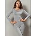 Liang Rou Women's Scoop Neck Stretch Top & Bottom Thin Underwear Set Grey S XS-S (0 2 4 6) 1 Set Grey