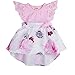 Newborn Infant Baby Girls Dress Floral Flutter Lace Sleeve Dresses Ruffle Romper Skirts Summer Clothes