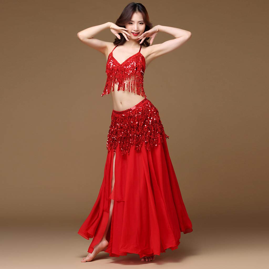 HCFKJ Gonna con Paillettes Gonna Gonna Cintura Costume Costume Danza del  Ventre Abbigliamento premaman urban-earth.co.uk