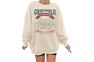 DUTUT Oversized Christmas Sweatshirt for Women Funny Christmas Vacation Sweatshirt Xmas Crewneck Pullover Top