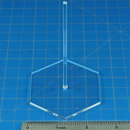 Acrylic Flight Stands, 2.5 inch Hexagon, 3mm Clear, 4 inch Peg (10)
