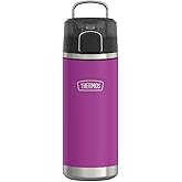 THERMOS ICON SERIES, Water Bottle with Spout - 18 Ounce, Plum - Stainless Steel Vacuum Insulated Water Bottle with Lid