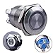 Ulincos® Momentary Pushbutton Switch U16B1 1NO Silver Stainless Steel Shell with White LED Ring Suitable for 16mm 5/8
