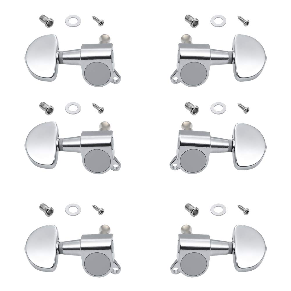 iufvbgxdh 6PCS 3L3R Acoustic Guitar Tuning Pegs Machine Head Tuners, Knobs Tuning Keys, Wear-Resistant, Guitar String Tuning Pegs Machine, Enclosed Locking Tuners for Electric or Acoustic Guitar
