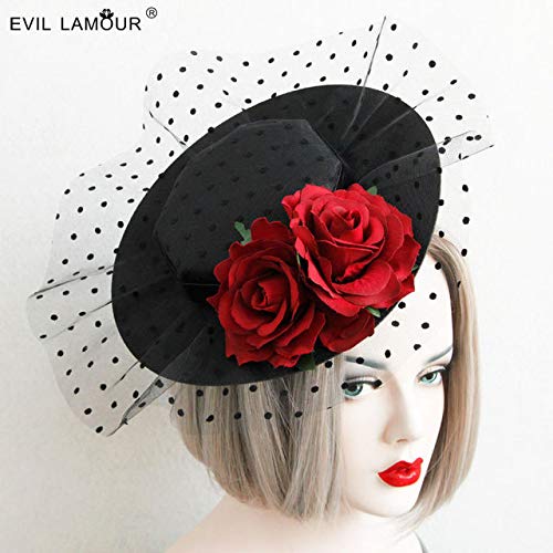 Rose Flower Hair Clip Comb Red Rose Flower Brooch Pins Up Flamenco Dancer Bride Wedding Fabric Flowers Hairpins Headwear Barrette Styling Tools Accessories for Women Girls Red 1pcs - Thumbnail 6