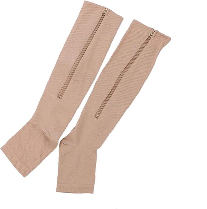 Unisex Zipper Socks Open Toe Leg Support Knee Socks Ideal for Sports