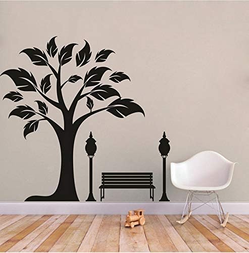 Kyzaa Vinyl Wandaufkleber Baum Bench Muster Abnehmbare Wandtattoo Wohnzimmer Esszimmer Wand Dekor Amazon De Baumarkt