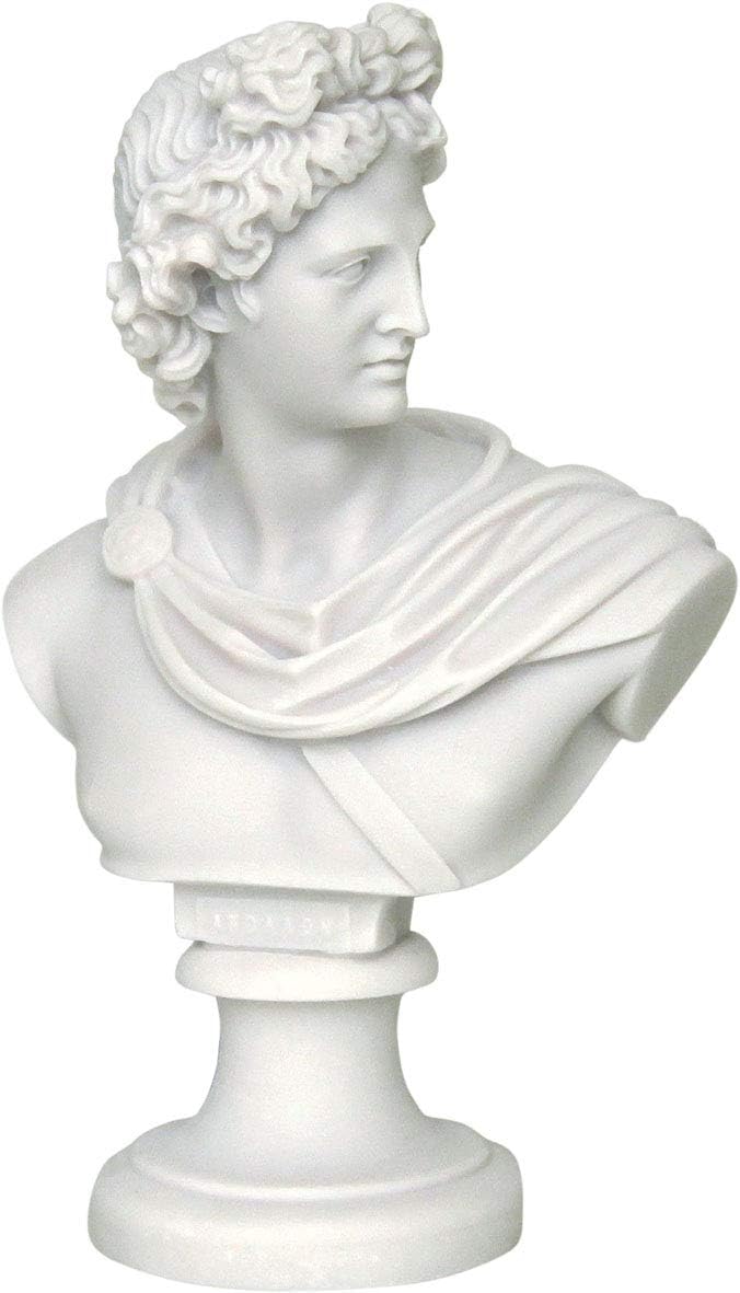 Dionysus Statue – Griechischer Weingott Bacchus Aus Alabaster, Goldfarben, 23,5 Cm Hoch, Handbemalt