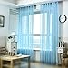 pureaqu Kids Room Window Curtain Decoration W39xH84 Rod Pocket Process Multiple Sizes Star Voile Curtain/Drape(1 Panel)