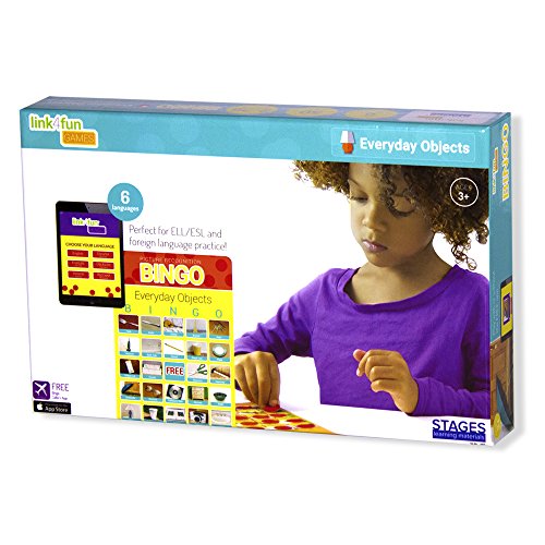 Stages Learning Materials Link4fun Real Photo Everyday Objects Bingo for Family, Preschool, Kindergarten, Elementary Education: 36 Picture Cards + App