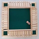 Vidatoy Deluxe Four Sided 10 Numbers Shut the Box Board Game Wooden Toy 12