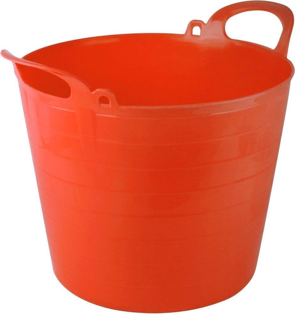 Easy Shopping 26 Litre Flexi Tub Garden Home Flexible Colour Rubber Storage Container Bucket Polyethylene Flex Tub- MADE IN U.K. (Orange)
