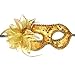 IETANG 10pcs Set Mardi Gras Half Masquerades Venetian Masks Costumes Party Accessory (gold-10pc)