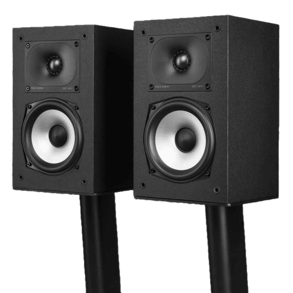 Polk Monitor XT15 Pair of Bookshelf or Surround Sound Speakers - Hi-Res Audio Certified, Dolby Atmos & DTS:X Compatible, 1" Terylene Tweeter & 5.25" Dynamically Balanced Woofer (Pair, Midnight Black)