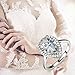 UMODE 18K White Gold Plated Teardrop Halo Pear Cut 4 Carat Cubic Zirconia CZ Engagement Wedding Ring for Women Size 5