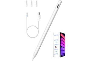 NESVECIT iPad Pencil 2nd Generation with Magnetic Wireless Charging, 3X Fast Charge for Apple iPad Pen,Stylus Pen Compatible with iPad Pro 11 in 1/2/3/4, iPad Pro 12.9 in 3/4/5/6, iPad Air 4/5, iPad mini 6