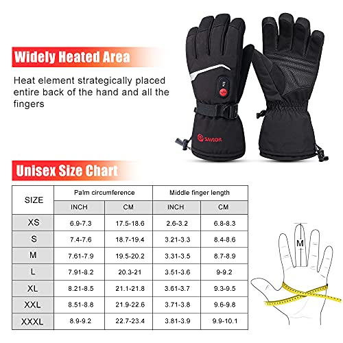 Rechargeable Heated Gloves Battery Electric Ski Gloves with 3 Heating