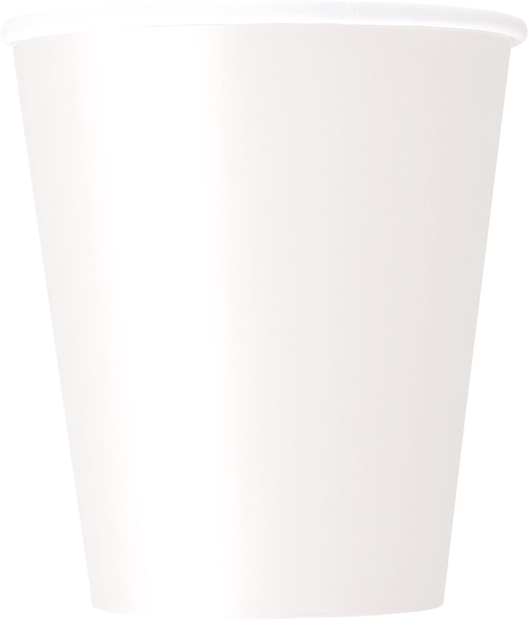 Bright White Solid Paper Cups (9oz) 8 Count - Vibrant, Eco-Friendly Disposable Drinkware for Parties and Events