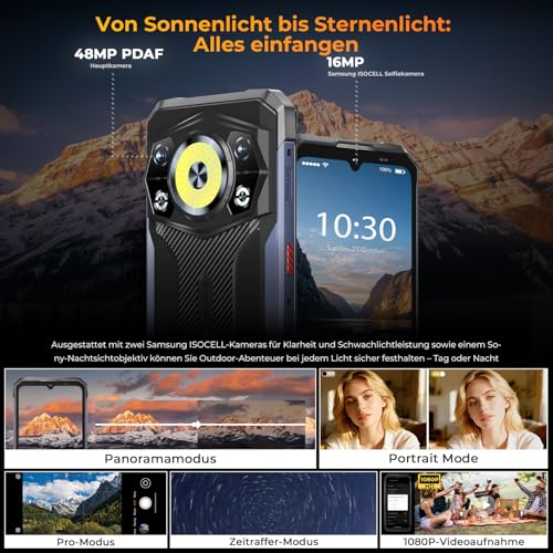 HOTWAV Cyber 17 Outdoor Mobile Phone 2026, 16GB + 128GB/2TB, Android 16 Outdoor Smartphone Without Contract, 48MP + 16MP, 6200mAh, 6.75 Inch 120Hz, IP69K Waterproof, Gemini AI, NFC/Fingerprint/Face ID | Outdoor Smartphone Ohne Vertrag 48MP+16MP, 6200mAh, IP69K Wasserdicht, Gemini AI, NFC/Fingerprint/Face ID/Dual SIM/GPS/OTG