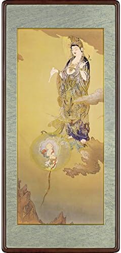 Amazon 狩野芳崖 慈母観音 ピエゾグラフシルクスクリーン紙本彩色 日本画 国宝 重文 仏画 観音 菩薩 母と子 母の日 仏事 狩野派 版画 絵画 R3004 仏間 神道用掛軸 表装 オンライン通販