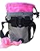 Dog Treat Training Bag with Mesh Pouch for Ball or Toys - Includes Waste Poop Bag Dispenser and Large Front Pocket with Zipper - 3 Options to Wear - Clip, Belt or Over the Shoulder Strap - Pink Lining