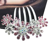 Shangwelluk Fashion Floral Rhinestone Inlaid Hairpin Hair Clip Women Hair Comb Party Jewelry Accessories Headpiece for Elegant Women Long Hair