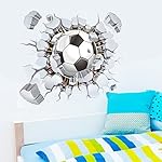 Botrong Removable and Waterproof 3D Soccer Ball Football Wall Sticker Decal Kids Bedroom Home Room Decor Sport