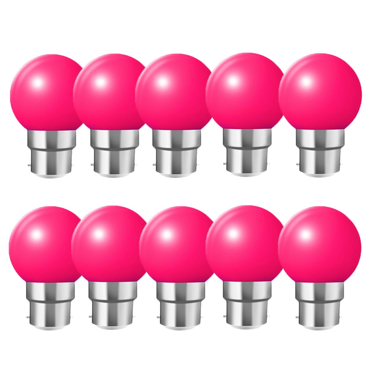 WULUN B22 Bayonet Coloured LED Bulbs, G45 Mini Globe Bulb, 2W Equivalent to 20W Halogen Lights, Used for Outdoor Indoor String, Wedding, Christmas, Party, bar Decoration, Pink, 10 Pcs