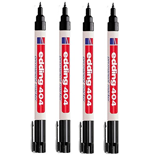 edding 404 Permanent Marker Bullet Tip 0.75 mm Line Width (Pack of 4) Black
