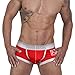Voberry Mens Underwear Low Rise Sexy Trunk Boxer Brief (L, Red)